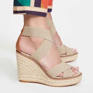 EUC Tory Burch Frieda Espadrille Style Wedge Sandal Size 7